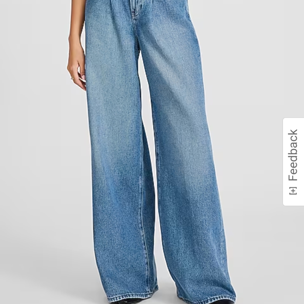 Express Light Blue Wide Leg Trouser Jeans
